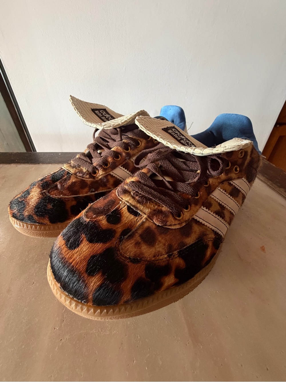 ADIDAS x Wales Bonner Samba Leopard Print Pony hair sneakers F/W 2023 M8/W9.5 - Picture 3 of 16